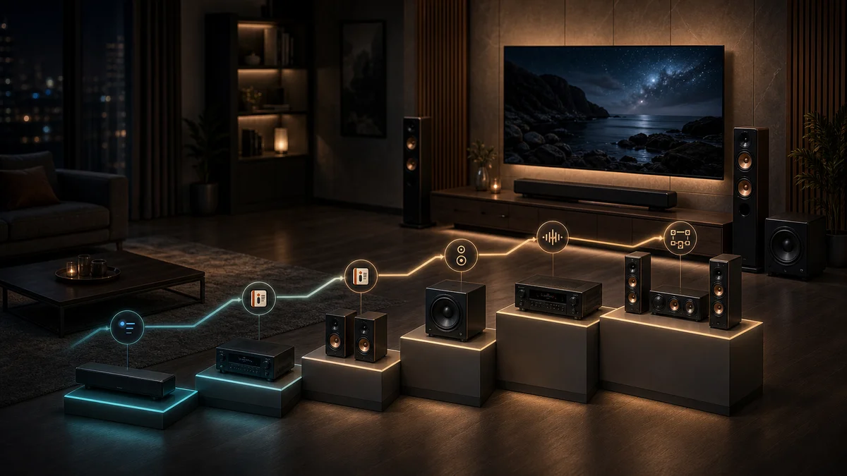 家庭劇院升級順序2026｜先買電視、Soundbar、AVR、喇叭還是低音砲