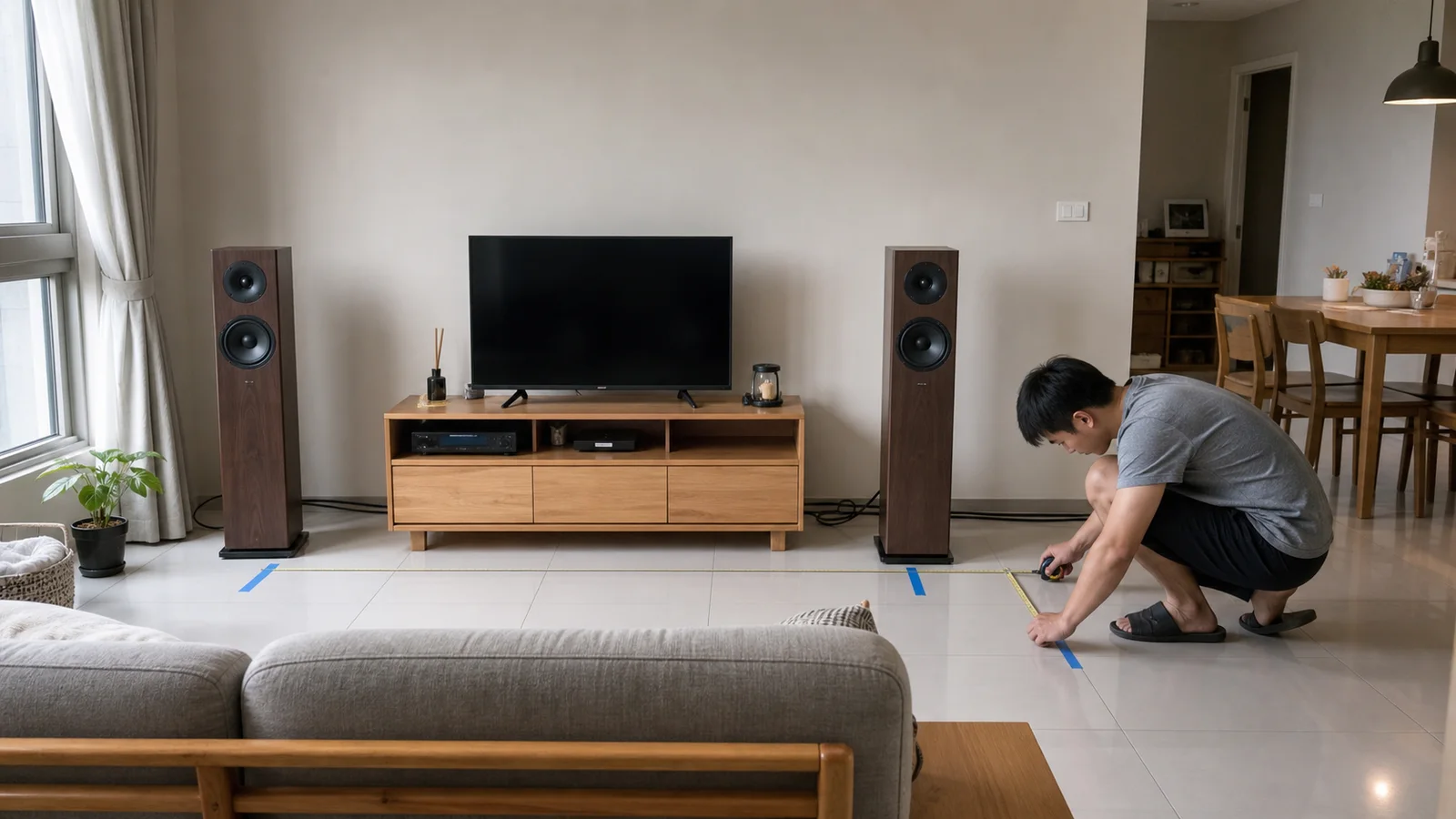 落地喇叭擺位怎麼調？離牆、Toe-in 與客廳實作