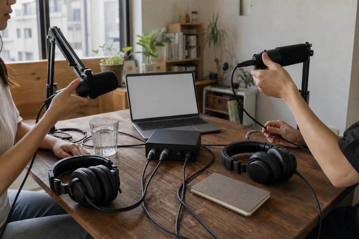 Podcast 麥克風與音訊介面怎麼選？USB vs XLR、1／2／4 人訊號鏈